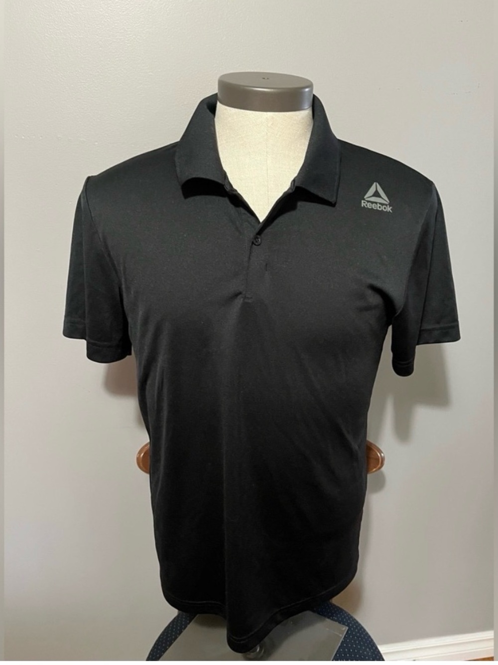 Reebok Black Short-Sleeve Performance Polo